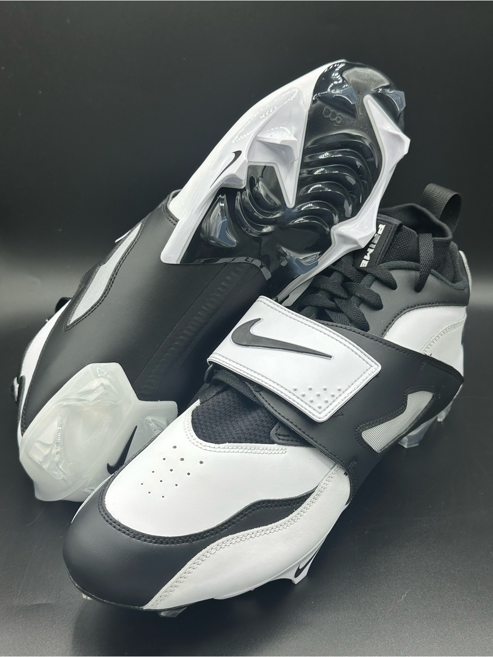 Nike Diamond Turf DT 93 TD Football Cleats White Black Silver HF5298-101 Size 15